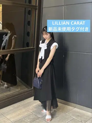 [미사용 택 포함] 릴리안 캐럿 페플럼 베스트 블랙