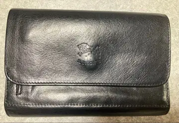 일비종떼 3단 접이식 지갑 대용량 가마구치 블랙