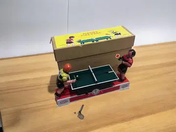 양철 완구/레트로/태엽식/탁구/PLAYING PING-PONG