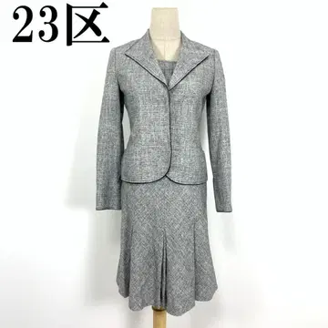 LA6215 23구 실크 반팔 원피스 셋업 그레이 34