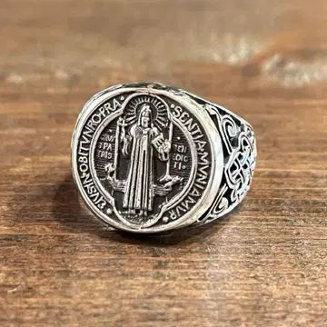 [ New Arrivals ] 실버 925 반지 성 베네딕트 메달