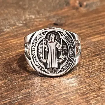 [ New Arrivals ] 실버 925 반지 성 베네딕트 메달