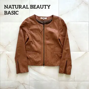 NATURAL BEAUTY BASIC 노카라 라무 가죽 자켓 M