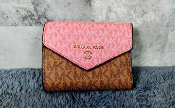 MICHAEL KORS 3단 폴더형 지갑 핑크/브라운