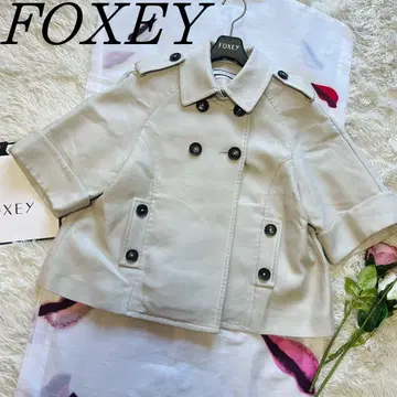 [ 고품질 ] FOXEY NEW YORK 숏 기장 트렌치코트 38 베이지