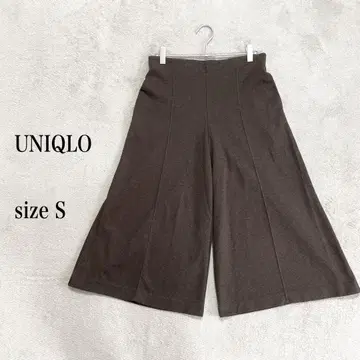 UNIQLO 브라운 와이드 레그 가우초 팬츠 S 허리밴딩