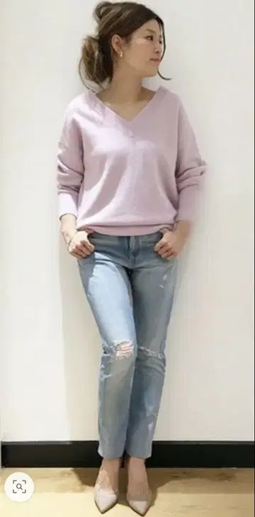 Deuxieme Classe 보트넥 V 니트 캐시미어 울