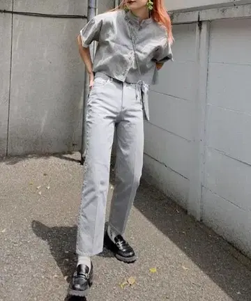 Ameri Vintage 데님 팬츠 그레이 아메리빈티지