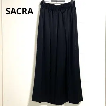 [SACRA] 트리아세 새틴 팬츠 슬릿 블랙 38