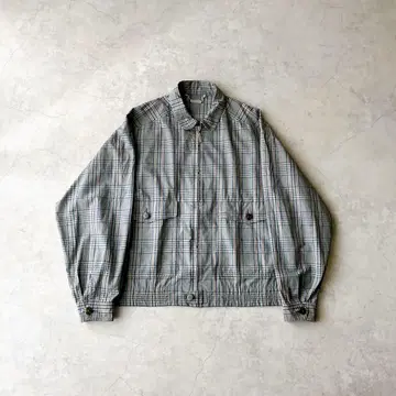 90s~ 아쿠아스큐텀 체크 무늬 짧은 기장 박스 자켓