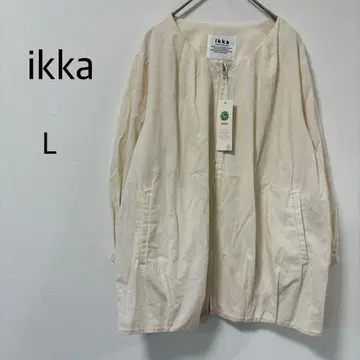 이카 ikka 노카라 자켓 L 화이트 택 포함