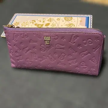ANNA SUI 퍼플 장지갑 미키 포함