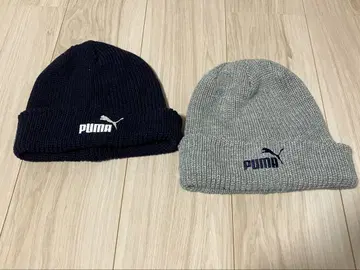 PUMA 니트 모자 네이비 그레이 2개 세트