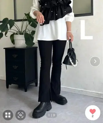 프로즈 베일 안쪽 미세 기모 슈퍼 스트레치 슬릿 팬츠