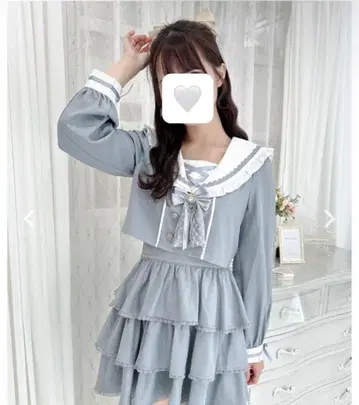ROJITA 티어드 세일러 셋업 스카이블루