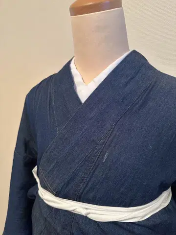 다크 네이비 데님 코몬 기모노