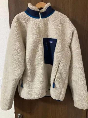 patagonia 플리스 자켓 L 크림/네이비