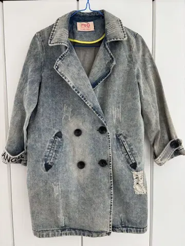 미사용 데님 자켓 더블 브레스트
