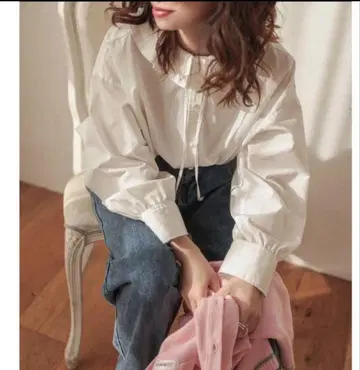 unminou 더블 프릴 칼라 블라우스 화이트