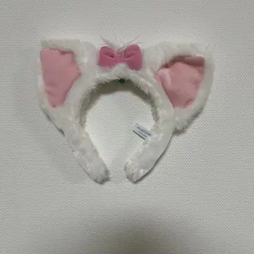 고양이 귀 머리띠 핑크 리본 포함
