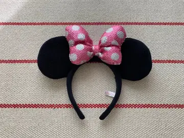 [ Disney ] 미니 마우스 머리띠 핑크 리본