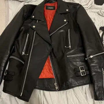 HORN WORKS 블랙 더블 라이더 자켓 M