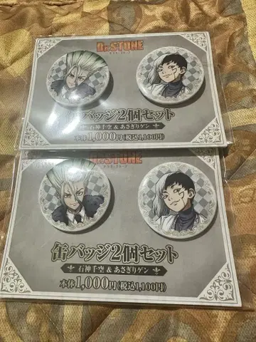 Dr.STONE 패밀리마트 한정판 캔뱃지 세트 이시가미 센쿠 아사기리 겐