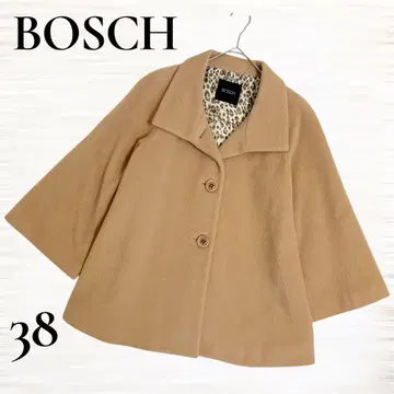 [ BOSCH ] 울 코트 베이지 레오파드 무늬 소매 여유 38 사이즈
