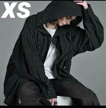 새상품급 ADRER 오버 사이즈 스트라이프 셔츠 후드티 xs