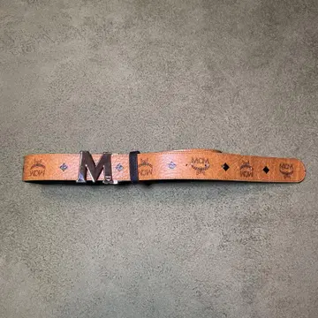 MCM 브라운 가죽 벨트 리버서블 블랙