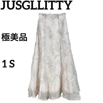 JUSGLITTY 저스길리티 체인 코드 자수 머메이드 스커트 M