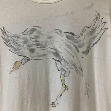 빈티지 싱글 스티치 애니멀 학 새 쇼와 레트로
