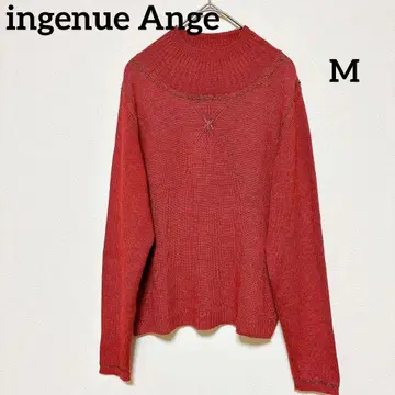 ingenue Ange 니트 M 크림슨 하이넥 울 실크