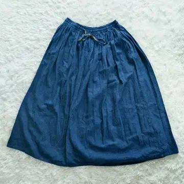 orSlow 데님 인디고 플레어 스커트 개더