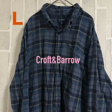 구제 Croft&Barrow 플란넬 셔츠 L 사이즈 네이비