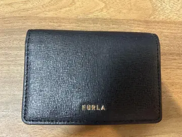 새상품급 FURLA 블랙 명함지갑 스냅 버튼식