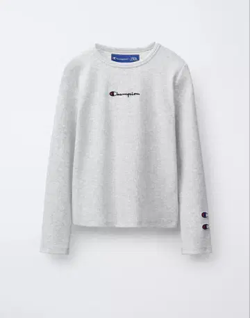 Champion x ZARA 텍스트 포함 리브 T셔츠