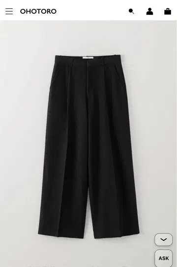 Forte Slacks 블랙 와이드 슬랙스 ohotoro