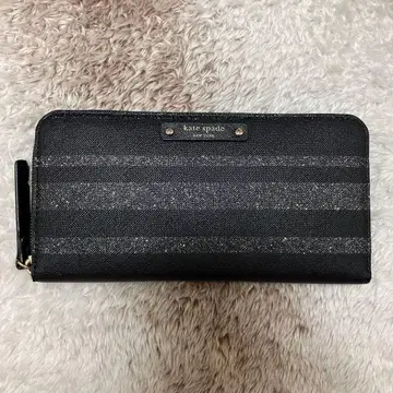 kate spade 블랙 스트라이프 장지갑