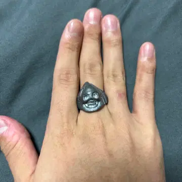 스컬 디자인 실버 반지