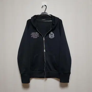 Von Dutch 빈티지 더블 지퍼 블랙 후드티 L 사이즈