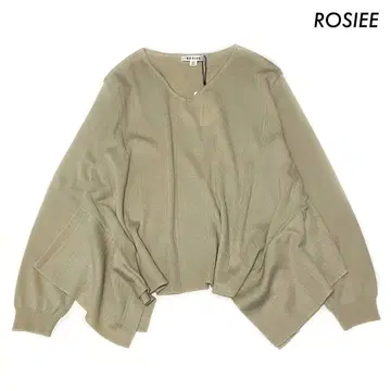 ROSIEE 로지 긴팔 니트 V넥 변형 헴라인 미사용 택 포함 상품