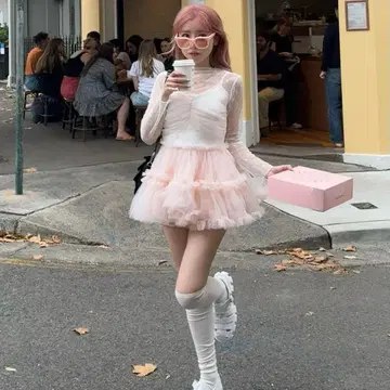 발레리나 페어리 튤 페플럼 상의