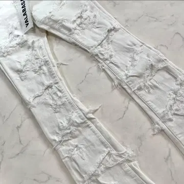 valabasa 발라바사스 하드 크러쉬 스키니 플레어 데님 화이트 32