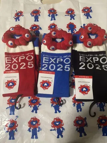 EXPO 2025 미야쿠미야쿠 마스코트 포함 양말 3켤레 세트