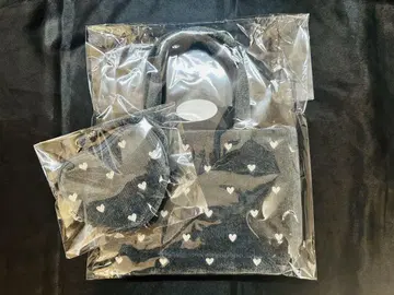 [ 미사용 새상품 2세트 ] 러브리 하트 토트백 하트 모양 파우치 그레이