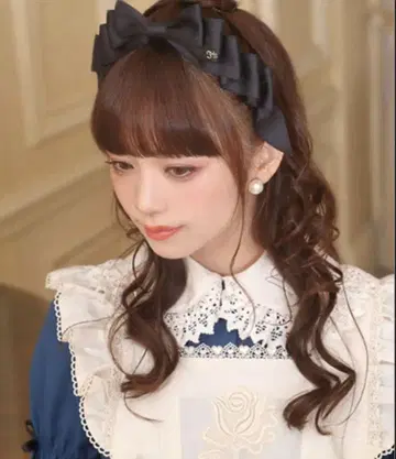 플레인 턱 리본 머리띠 쇼콜라
