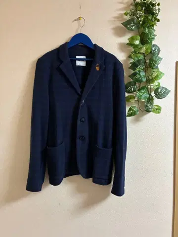 가격 인하 네넷 면 100% 네이비 안감 스트라이프 테일러드 자켓