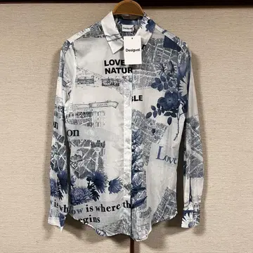 택 포함 새상품 DESIGUAL 데시구알 긴팔 셔츠 블라우스 프린트 M