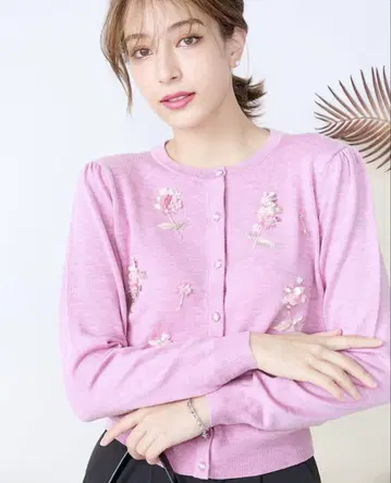 chesty 플라워 모티브 가디건